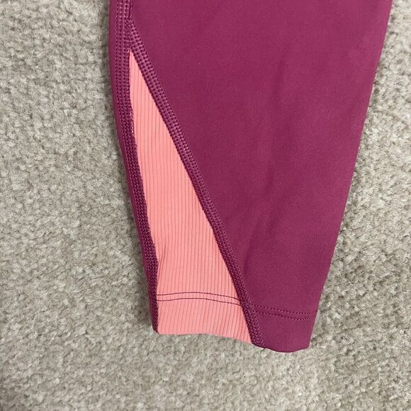 Peloton Active Leggings Womens Size Small Burgundy High Rise Logo Athletic Yoga - Picture 8 of 10